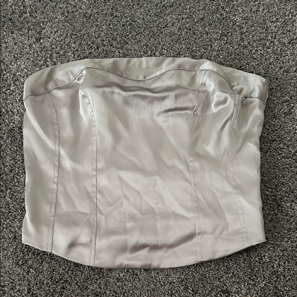 Target Silver Satin Tank Top